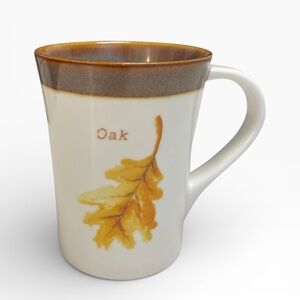 Starbucks 2007 Oak Leaf Ceramic Mug 13 oz Fall Botanical Collectible